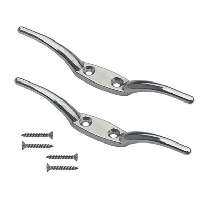 2 PCS Flagpole Cleat Hook 6 Inch Silver Cast Hardware for Flag Rope