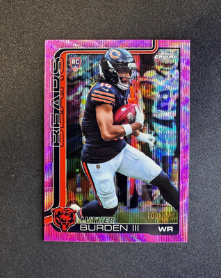 2025 Topps Chrome Luther Burden II RC Pink Wave Refractor #334 Bears #d 100/250