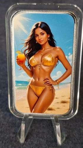 Bullion Baddies 1 oz silver bar "Solar Sienna" Nice version W/COA