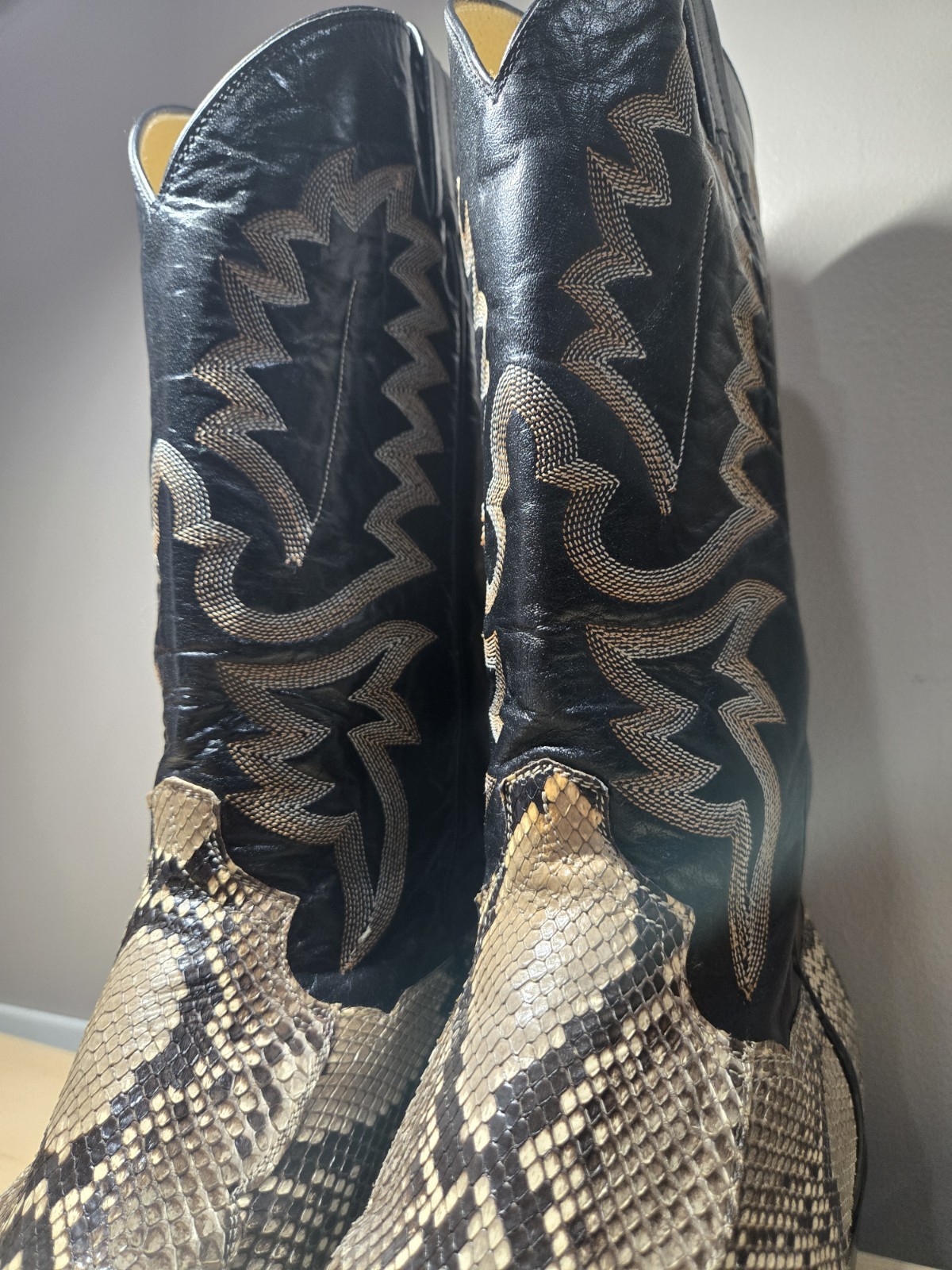 Vintage Panhandle Slims Python Leather Cowboy Boo… - image 8