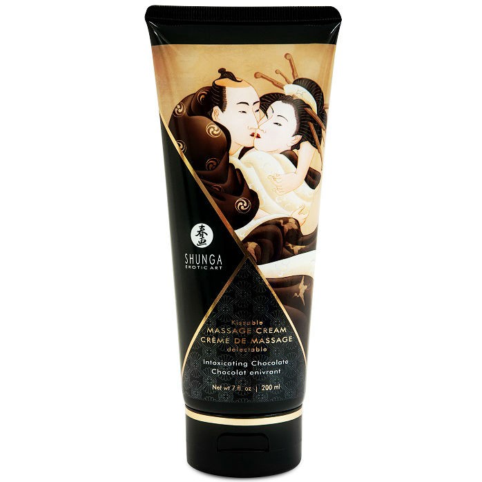 Crème de massage Shunga au chocolat noir un soin corporel luxueux