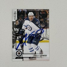 2017-18 O-Pee-Chee #220 Adam Lowry Auto Autograph Signed Winnipeg Jets