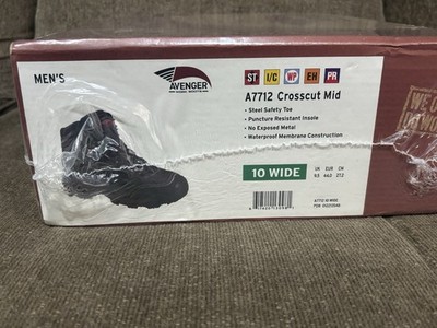 Men's Avenger Steel Toe WP Puncture Resistant Work Boot A7712 Size 10 Wide