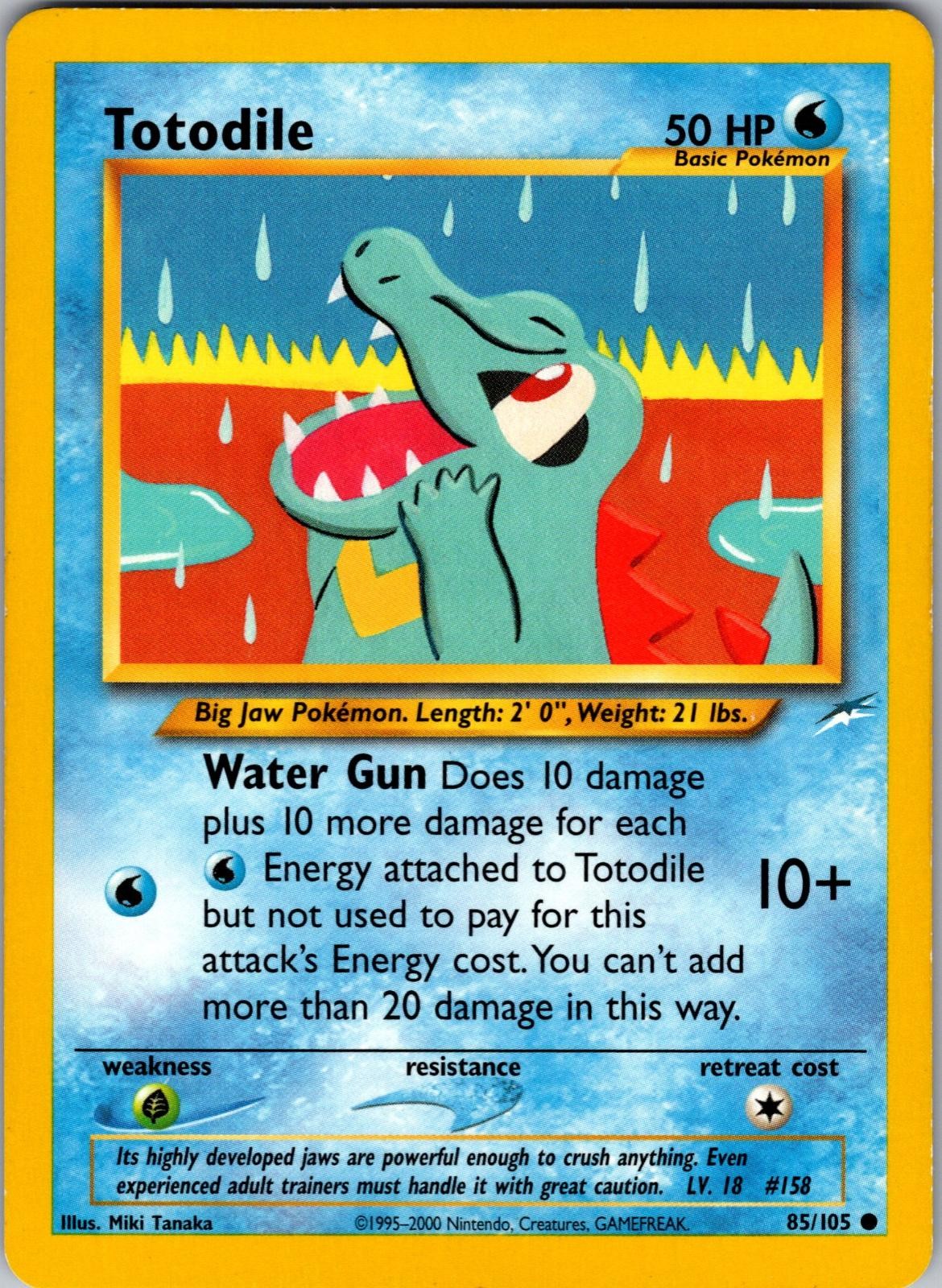 Totodile 85/105 Common Neo Destiny Pokemon Unlimited Moderately Played