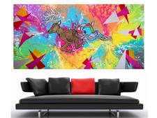 WEISE XXL Acryl BILD Abstrakt Gemälde Leinwand 75 x 150 auf Keilrahmen Nr.44/21