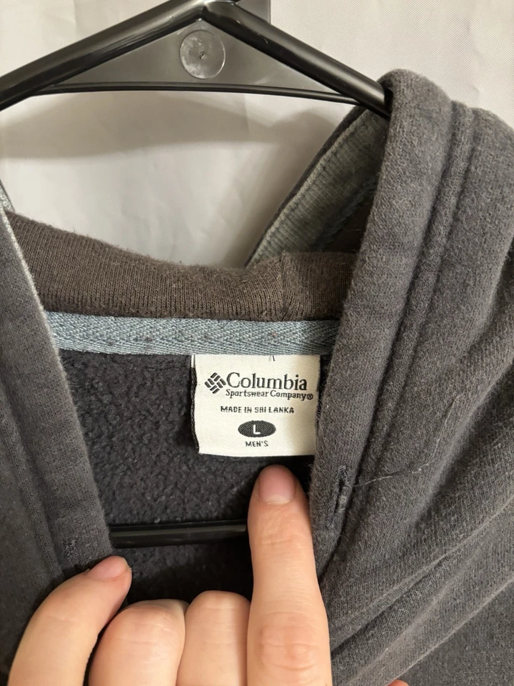 Sudadera vintage Columbia negra descolorida para hombre talla grande Foto 4 de 4