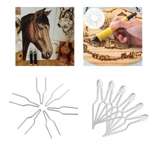 6 Pieces Pyrography Wire Pen Nibs Pyrography Pen Tips Portable Heating