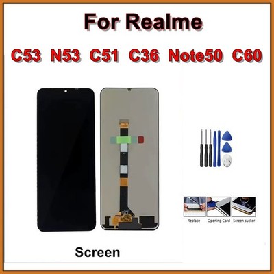 LCD Display for Realme C53 N53 C51 C36 Note50 C60 Touch Screen Digitizer Replace