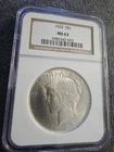 1925 Peace Silver Dollar NGC MS63 - Brilliant **Better Date **