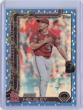 2025 Topps Holiday Ryan Helsley Blue Metallic Holiday Lights #H178 Cardinals