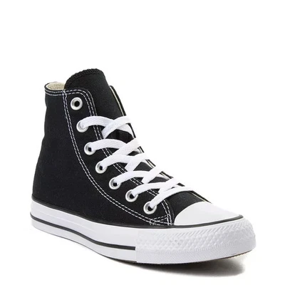 Converse All Star Hi Chuck Taylor Women & Mens Canvas Trainers - Black White