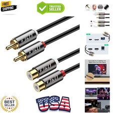 2 RCA Extension Cable, , Gold Plated Copper Shell Heavy Duty 2 RCA Male to Fe...
