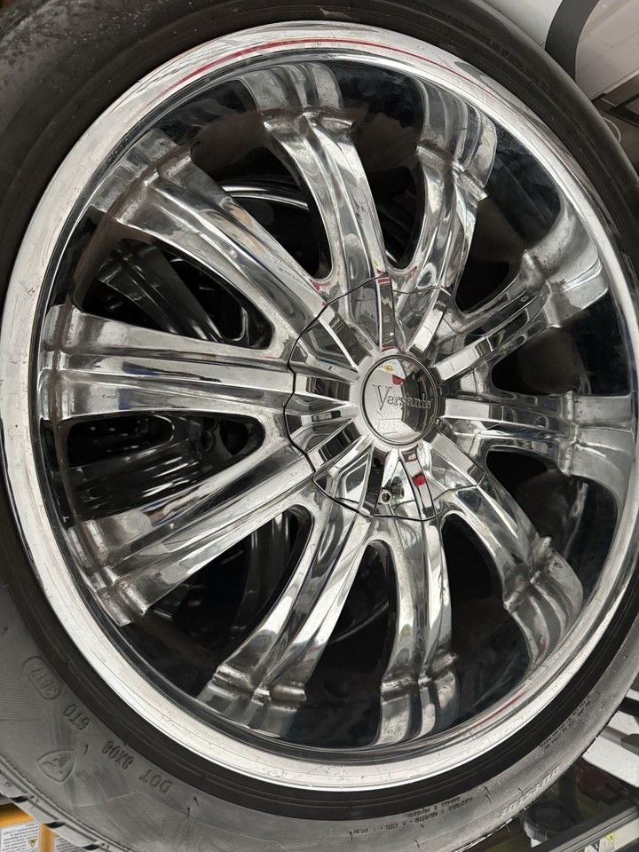 Versante 220 Chrome 20x8.5 Wheels w/ 245/45R20 Firestone Tires –5x115 ...