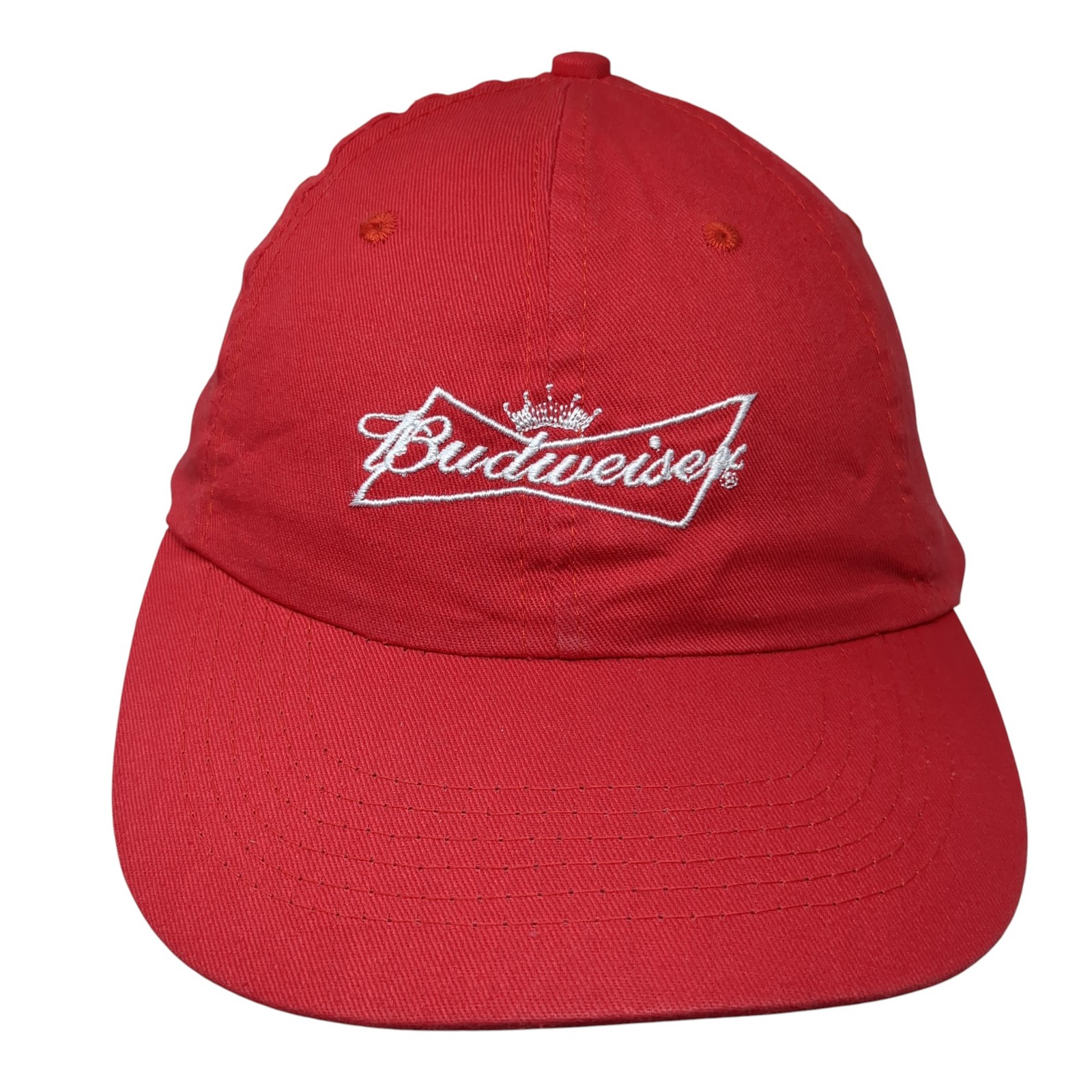 Budweiser Strapback Baseball Hat Red One Size Adj… - image 1