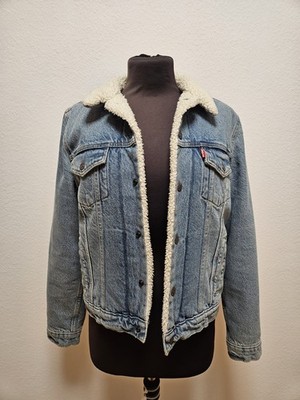 Levi s Trucker Sherpa Jeansjacke Gefüttert Gr. M  vintage Style