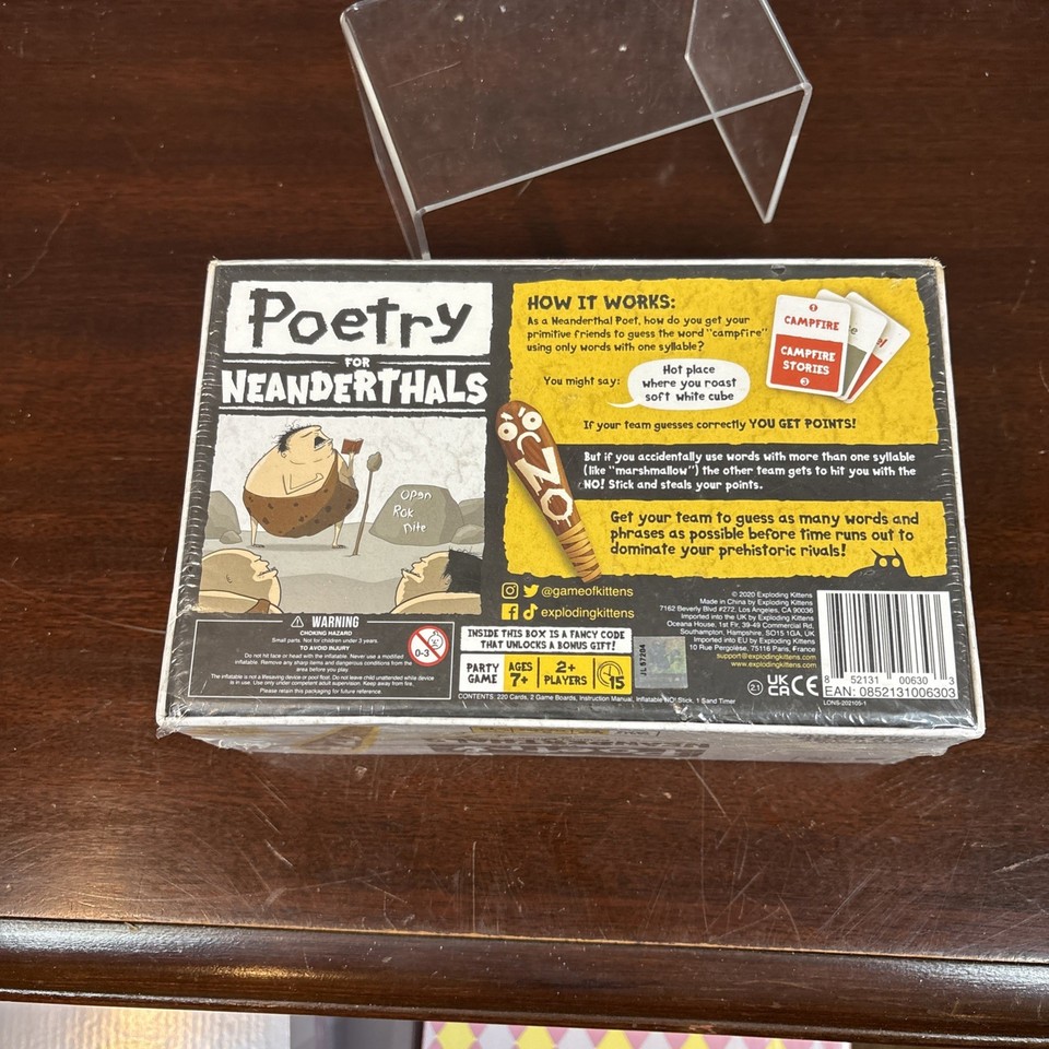 Poetry For Neanderthals a Word Game by Exploding Kittens Ages 7+ New ...
