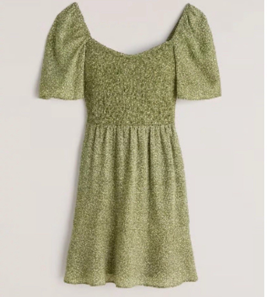 sage green ditsy floral dress Mini Dress Green Ditsy Print Dress Girl Green Floral Short Dress Girls: At This Time Sage Green Ditsy