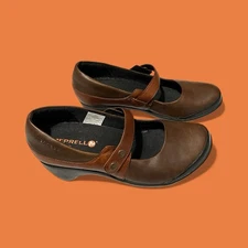 Merrell Shoes Womens 7 Veranda Emme Mary Jane Pumps J69042 Brown Leather