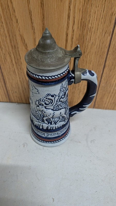 Avon 1970s Wild Country Collector's Beer Stein in Box 1976 Vintage Glass
