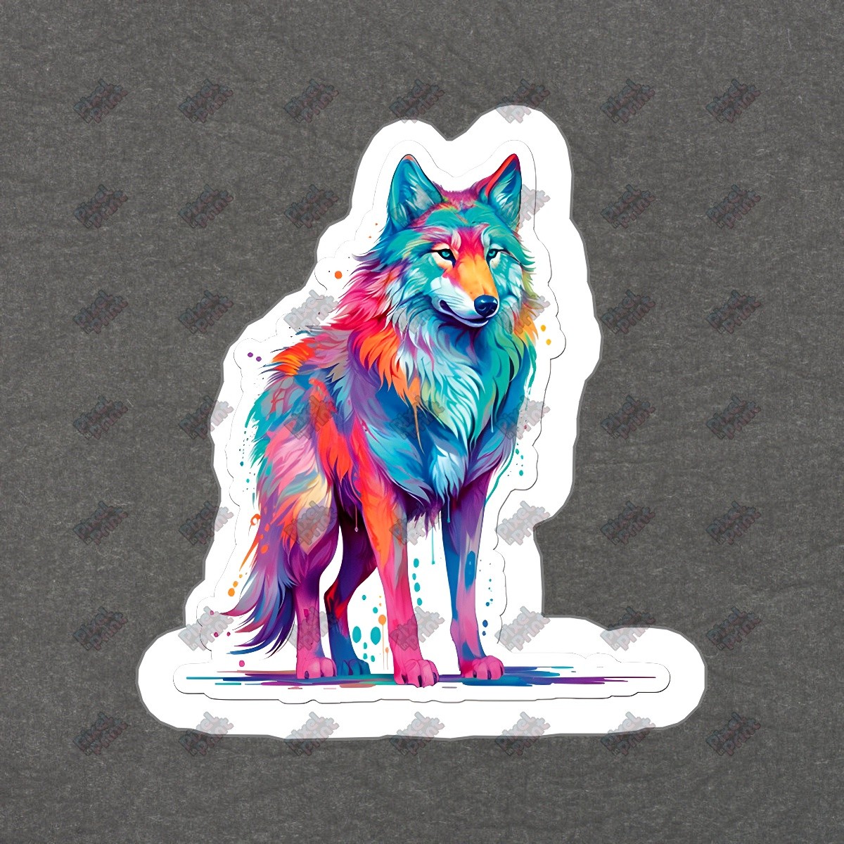 Artistic Wolf Decal For Laptops, Water #136090