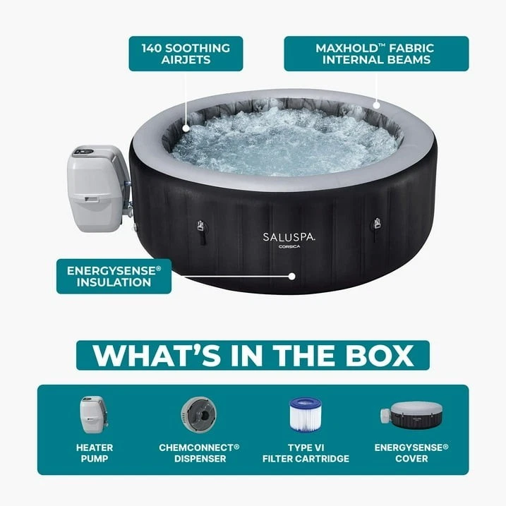 SaluSpa Corsica Round Inflatable Hot Tub - Thumbnail 4