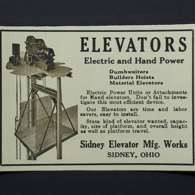 Sidney Elevator Mfg Works Elevators Sidney Ohio 1927 Vtg Print Ad