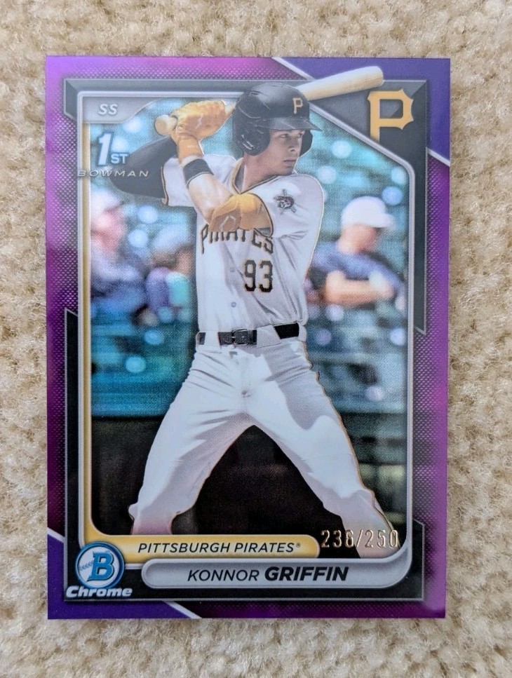 2024 Topps Bowman Draft Chrome Purple #BDC-22 Konnor Griffin 1st /250 Pirates