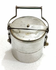 Vintage Handmade Brass Traditional Indian Tiffin Box, Collectible