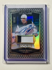 # /49 2023-24 UD Stature Rookie Auto Patch Simon Nemec NJ Devils RC True RPA SP