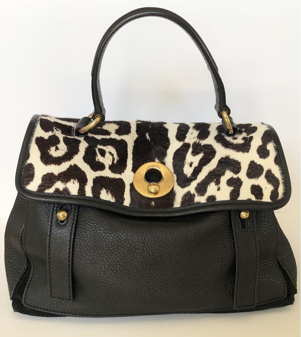 Saint Laurent Muse Leather Tote Bag 2-Way Shoulder Hand Carry Black Authentic