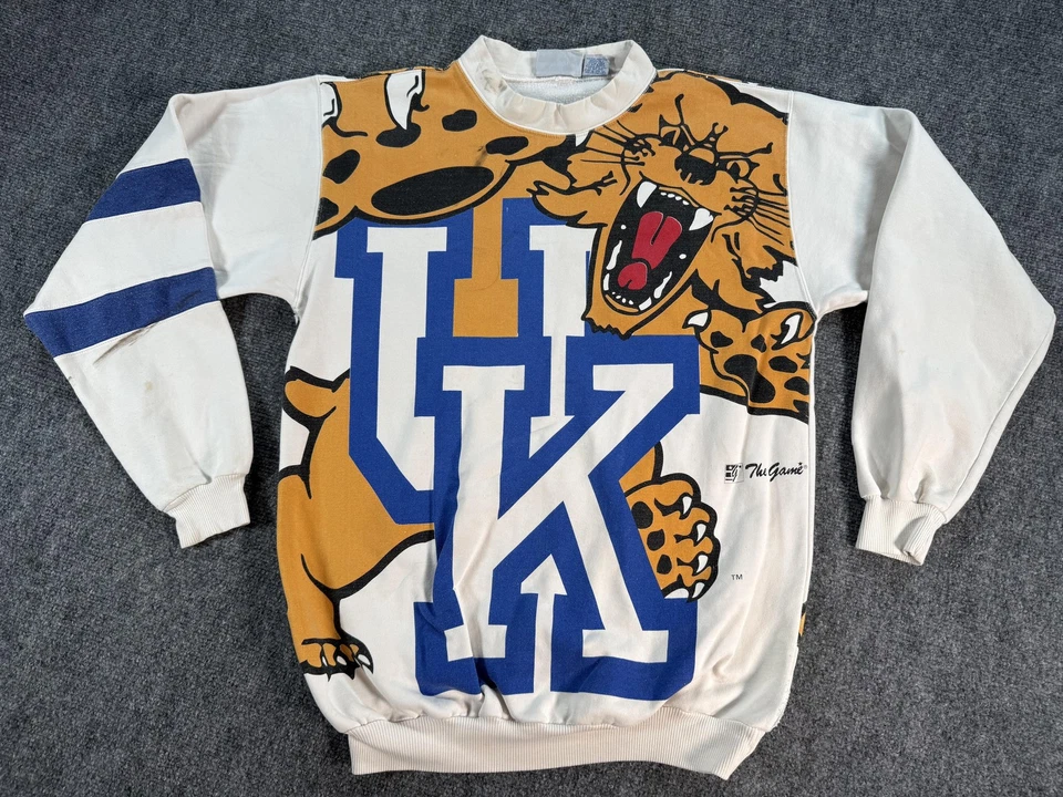 Vintage Kentucky Wildcats Sweater Mens Medium NCAA Basketball All Over Print 90s - Image 2 of 4