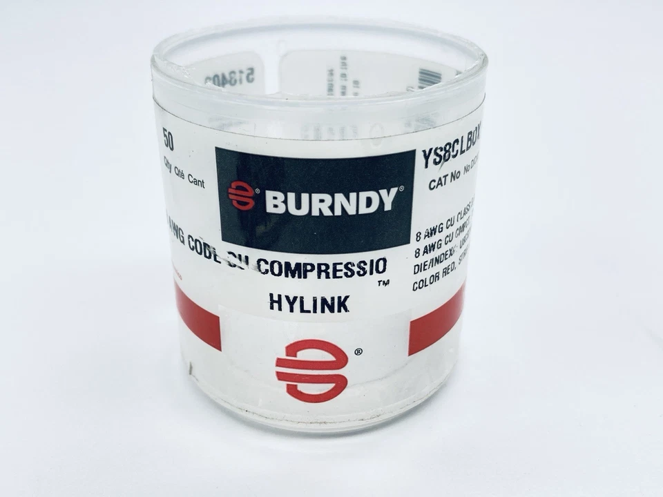 Lot Of 18 Burndy YS8CLBOX Compression Splice 8 AWG Red Die U8CRT / 49 Hylink - Image 3 of 4