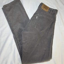 VTG Levis 505 Regular Fit Straight Leg 34x36 Grey Corduroy Pant Preppy Retro 90s