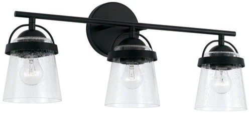 Capital Madison 23 1/4" Wide Matte Black 3-Light Bath Light - Picture 2 of 5