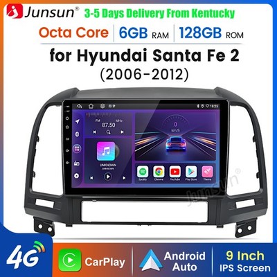 Carplay Android15 6+128G For Hyundai Santa Fe 2 2006-12 Car Stereo Radio GPS Nav