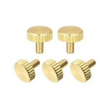 5pcs Knurled Thumb Screws M3x6mm Flat Brass Bolts Grip Knobs Fasteners