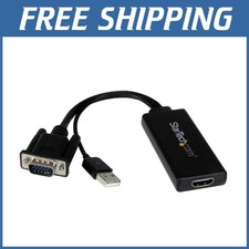 Lightweight VGA to HDMI Connector - USB Audio - Black Free USA Shipping