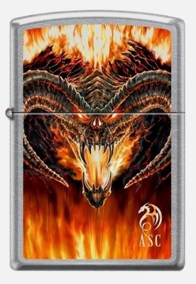  ZIPPO  - ANNE STOKES - FIERY DRAGON - STREET CHROME - NEU IN OVP