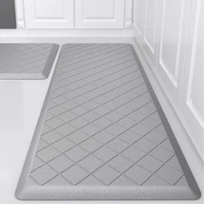 Cushioned Kitchen Mat 2 PCS, Anti Fatigue Kitchen Rugs, Heavy Duty Non-Skid, ...