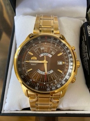 [UNUSED] ORIENT perpetual calendar chronograph diver's watch gold FROM JAPAN