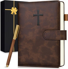 Leather Christian Bible Journal for Men, Prayer Journal for Scripture Study  Da