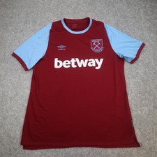 West Ham United Shirt Mens XL Red Home 2020 2021 Football Umbro Betway 125