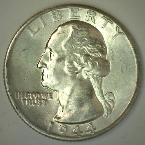 1944 D Washington UNCIRCULATED Silver Quarter 25c US Coin Denver Mint Coin