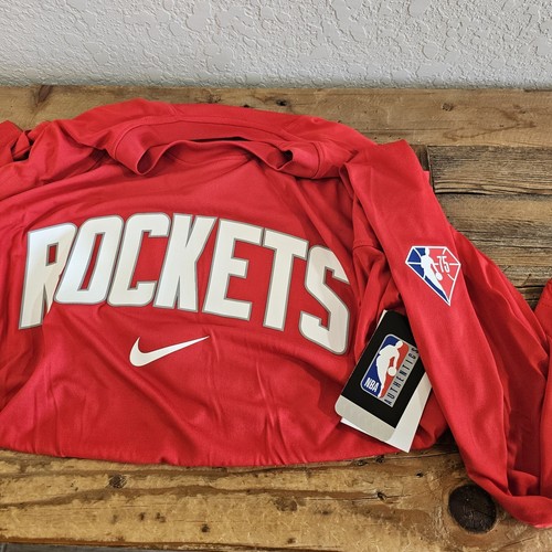 Mens Large-Tall Houston Rockets Nike 75th Anniversary Pregame Shooting Shirt NBA - Picture 3 of 8