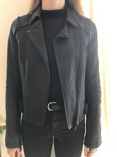 All Saints Leather Jacket, Size 8uk Women’s, Black, Limited Ed. Alford 2-in-1.