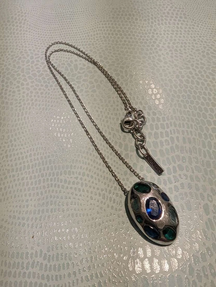 OROVIVO Halskette 925 Silber Zirkonia Blau Grün Damen Schmuck 40–44,5cm - Bild 4 von 4