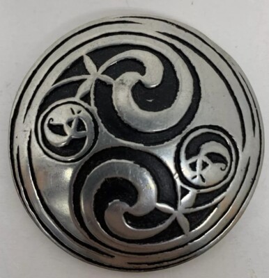 Vintage 7/8” SJC Justin Pewter Celtic Pin/Brooch