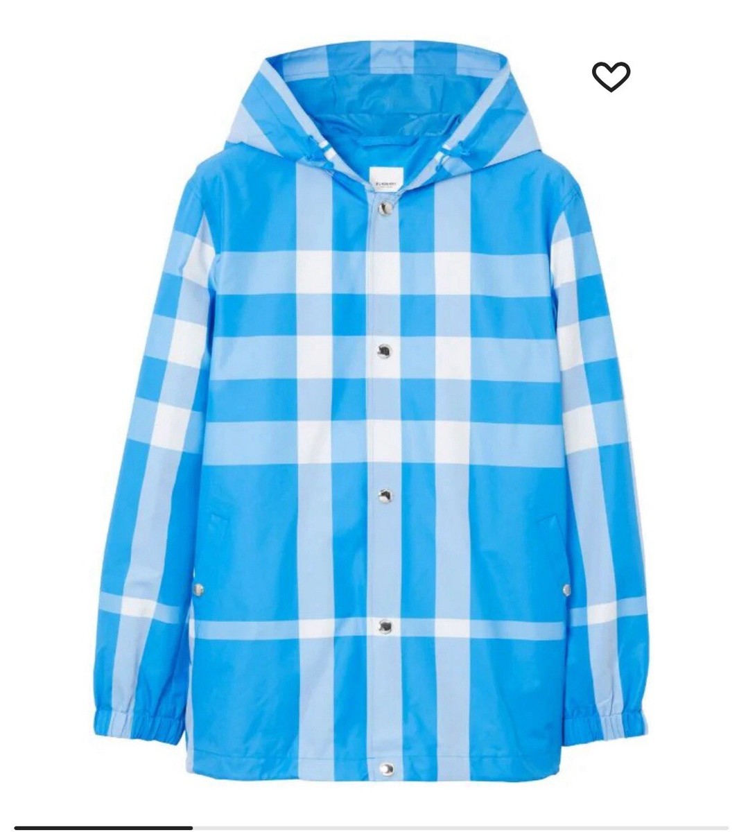 Burberry Mens Vivid Blue Exaggerated Check Rain ☔️ Jacket Burberry Mens Vivid Blue Exaggerated Check Rain ☔️ Jacket