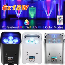 6x18W RGBWA UV Battery Rechargable wifi wireless LED wedding Par Uplighting
