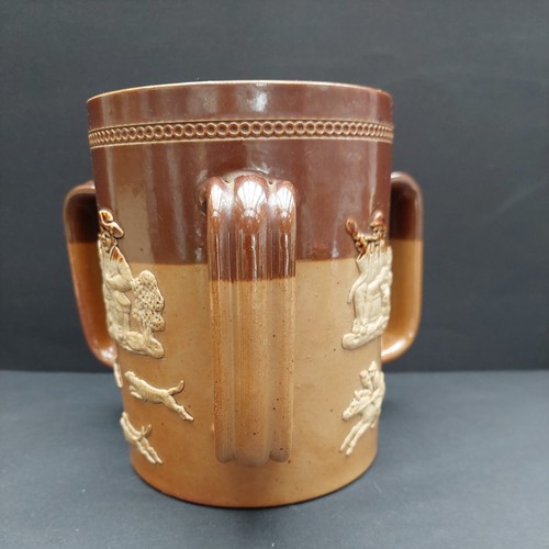 Doulton Lambeth large Loving Cup / Tyg - Hunting Scenes - 19th C - Picture 7 of 14